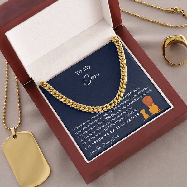 To My Son , I'm Proud To Be Your Father , Cuban Chain, Son Gift From Dad, Father Son Gift