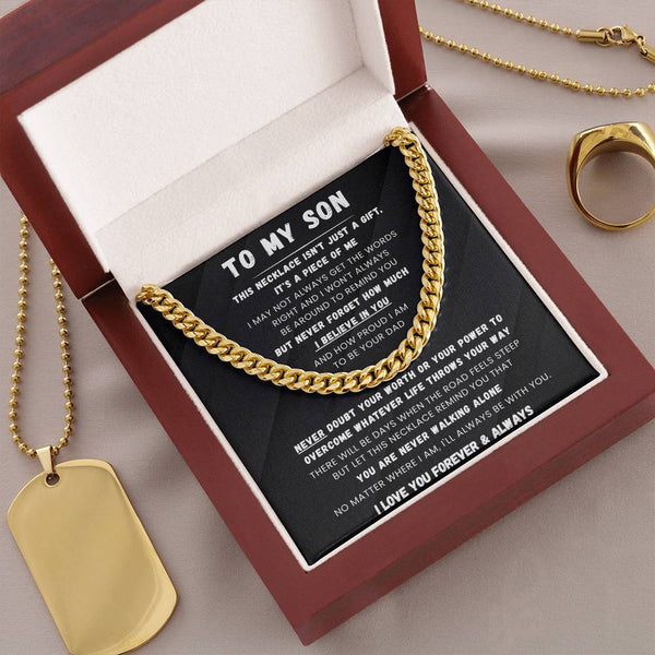 To My Son - This Necklace isn't just a gift, it's a piece of me