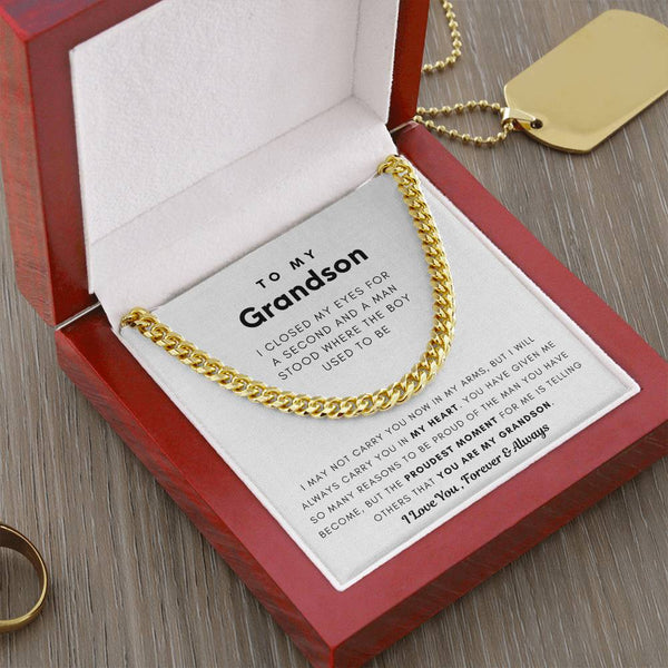 To My Grandson, You Made Me Proud - Cuban Chain (Length Adjustable)