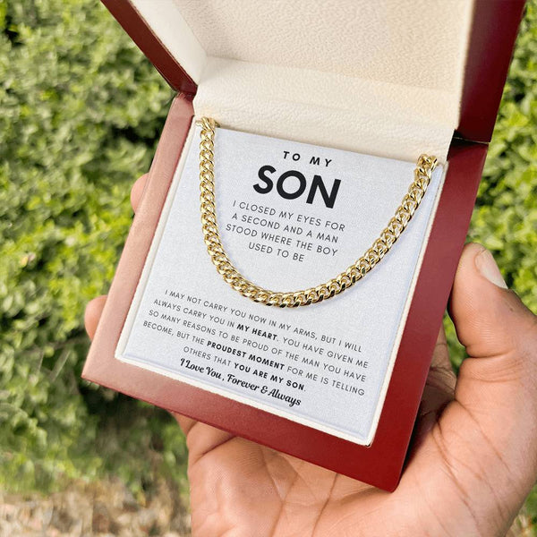 (Length Adjustable) To My Son, You Made Me Proud - Cuban Chain