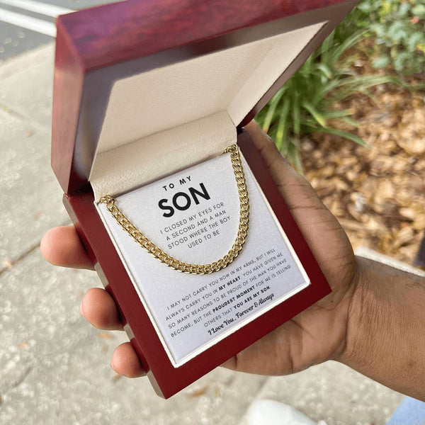 (Length Adjustable) To My Son, You Made Me Proud - Cuban Chain