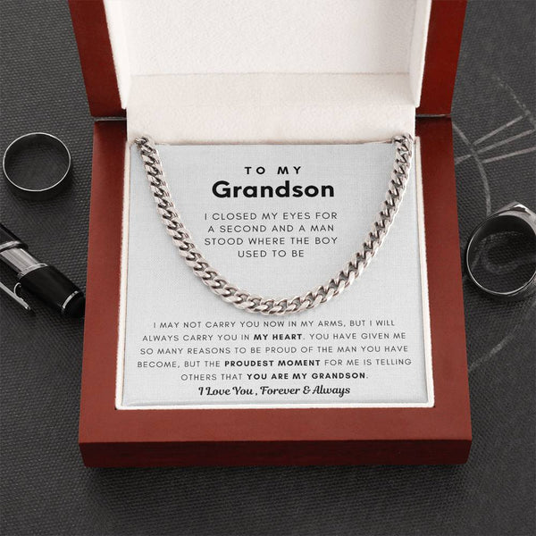 To My Grandson, You Made Me Proud - Cuban Chain (Length Adjustable)