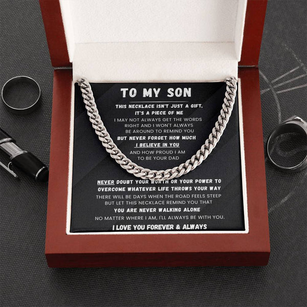 To My Son - This Necklace isn't just a gift, it's a piece of me