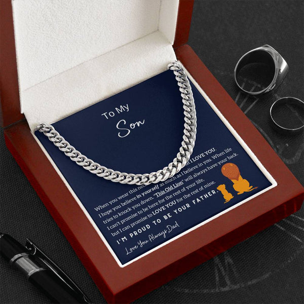 To My Son , I'm Proud To Be Your Father , Cuban Chain, Son Gift From Dad, Father Son Gift