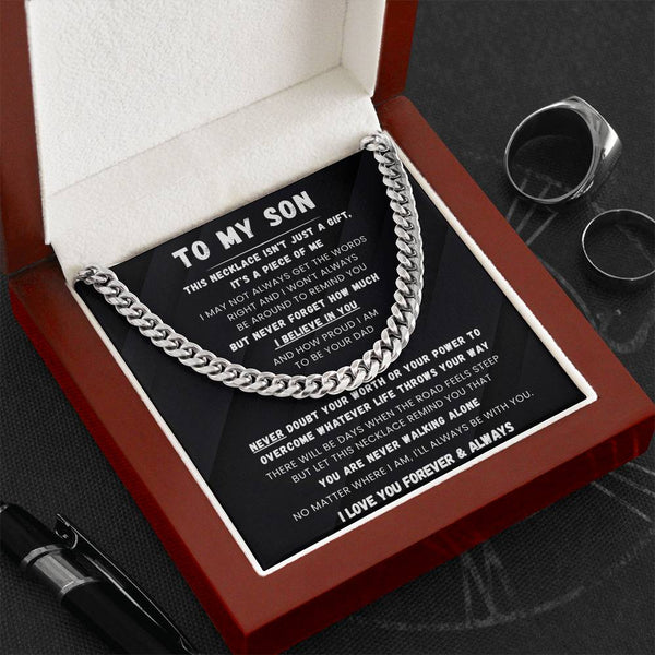 To My Son - This Necklace isn't just a gift, it's a piece of me