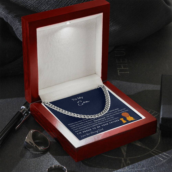 To My Son , I'm Proud To Be Your Father , Cuban Chain, Son Gift From Dad, Father Son Gift