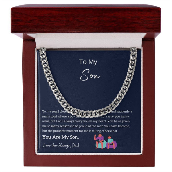 Dad to Son Gift, To My Son Necklace from Dad, Son Card, Best Idea Gift for Son