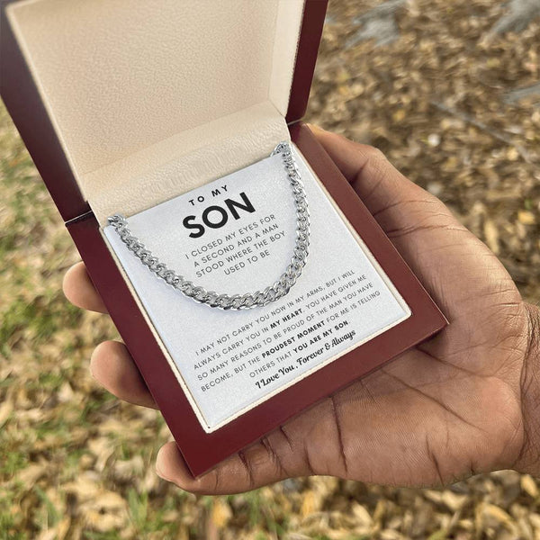 (Length Adjustable) To My Son, You Made Me Proud - Cuban Chain