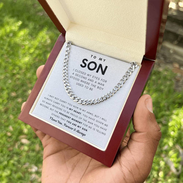 (Length Adjustable) To My Son, You Made Me Proud - Cuban Chain