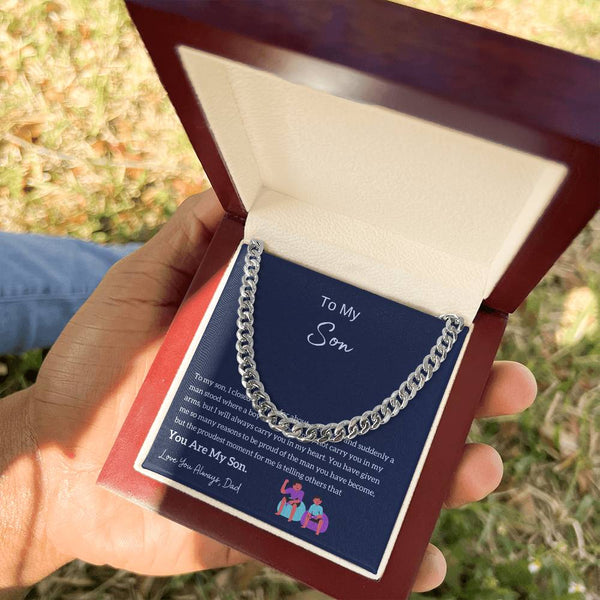 Dad to Son Gift, To My Son Necklace from Dad, Son Card, Best Idea Gift for Son