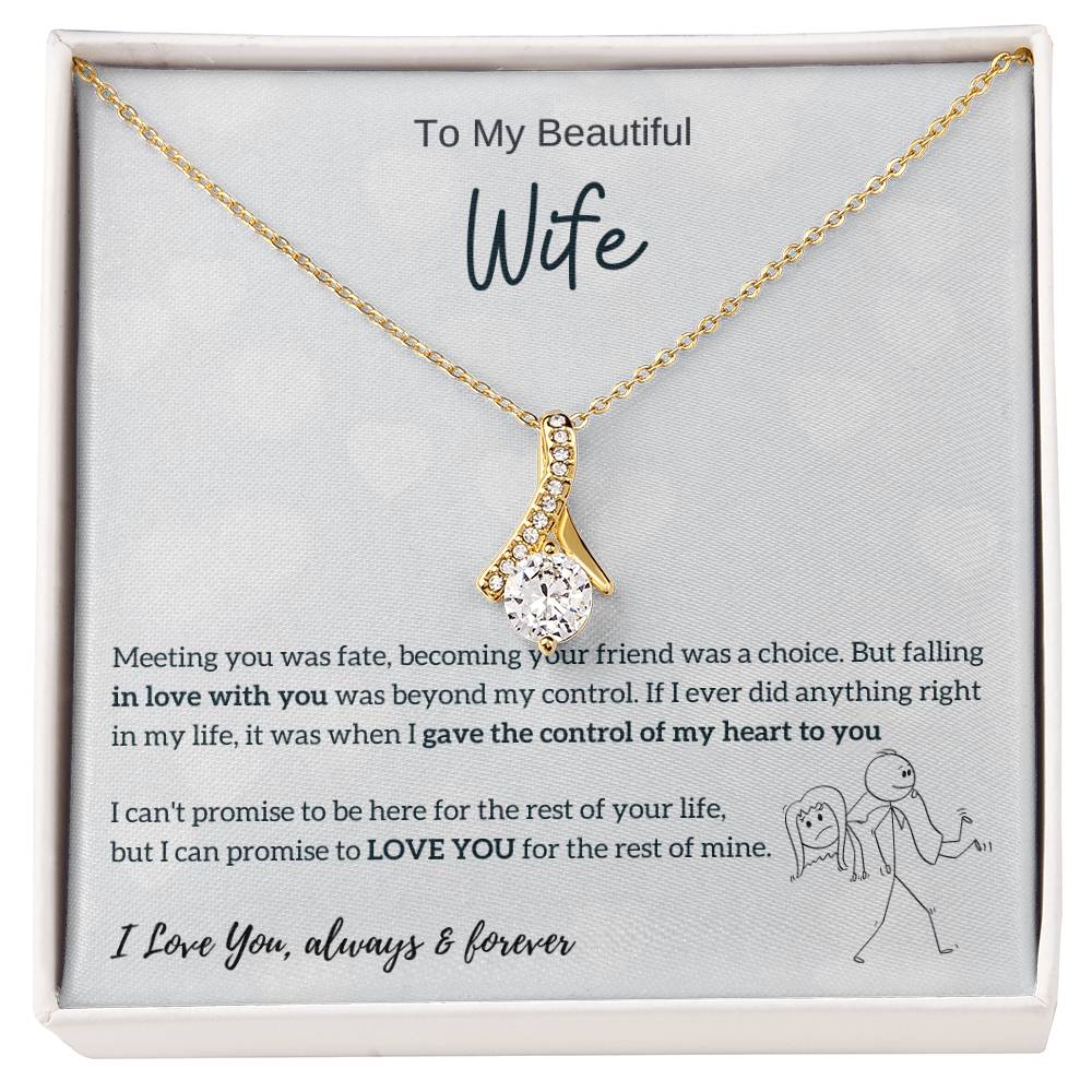 To My Beautiful Wife - I Was Right When I Gave The Control Of My Heart To You! (Limited Time Offer) - Alluring Beauty Necklace