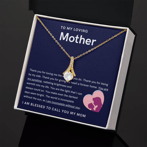 To My Loving Mother - You are my sunshine, radiating brightness into my life (Limited Time Offer) - Alluring Beauty Necklace