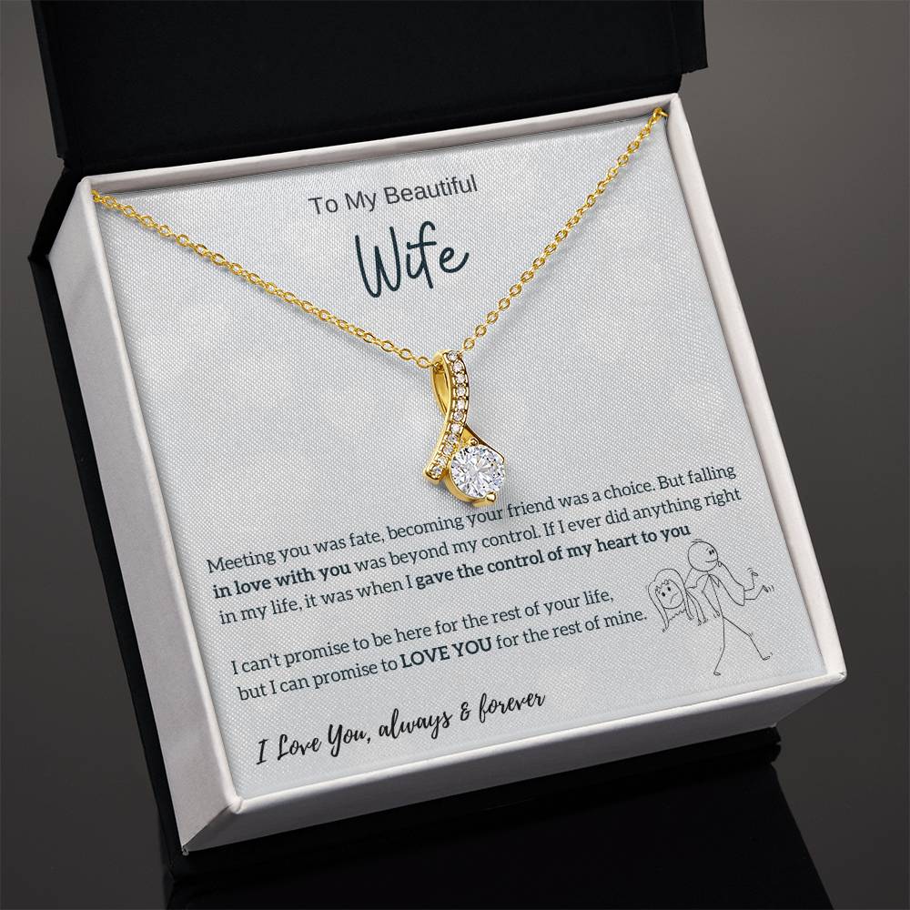 To My Beautiful Wife - I Was Right When I Gave The Control Of My Heart To You! (Limited Time Offer) - Alluring Beauty Necklace