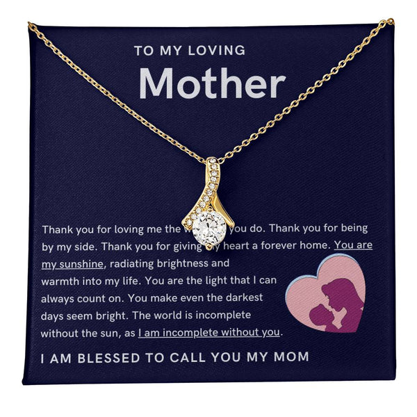 To My Loving Mother - You are my sunshine, radiating brightness into my life (Limited Time Offer) - Alluring Beauty Necklace