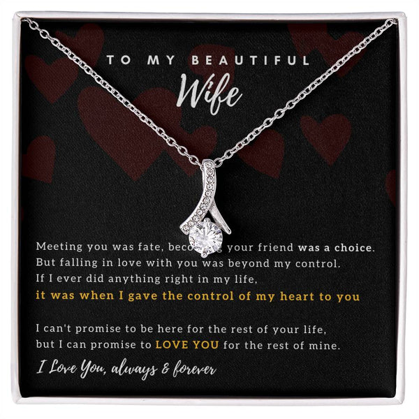 To My Beautiful Wife - I Promised To Love You For The Rest Of My Life (Limited Time Offer) - Alluring Beauty Necklace