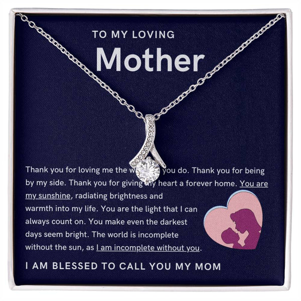 To My Loving Mother - You are my sunshine, radiating brightness into my life (Limited Time Offer) - Alluring Beauty Necklace