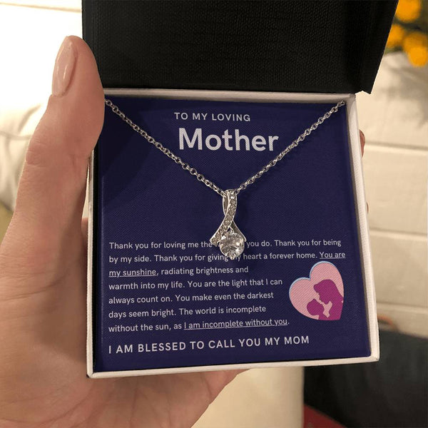 To My Loving Mother - You are my sunshine, radiating brightness into my life (Limited Time Offer) - Alluring Beauty Necklace