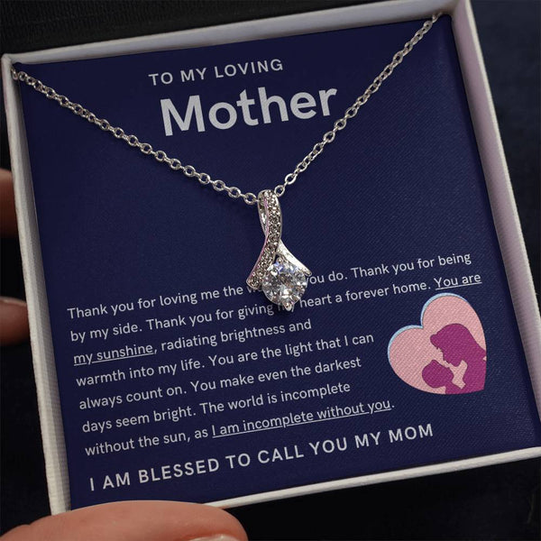To My Loving Mother - You are my sunshine, radiating brightness into my life (Limited Time Offer) - Alluring Beauty Necklace