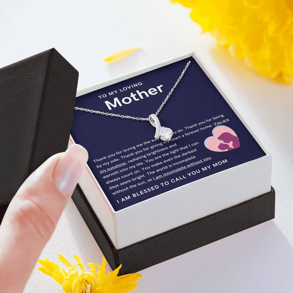 To My Loving Mother - You are my sunshine, radiating brightness into my life (Limited Time Offer) - Alluring Beauty Necklace
