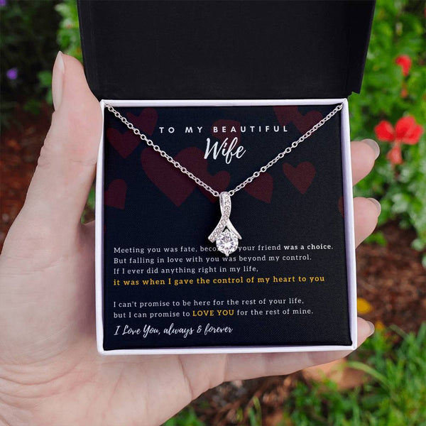 To My Beautiful Wife - I Promised To Love You For The Rest Of My Life (Limited Time Offer) - Alluring Beauty Necklace