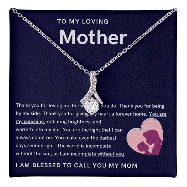 To My Loving Mother - You are my sunshine, radiating brightness into my life (Limited Time Offer) - Alluring Beauty Necklace
