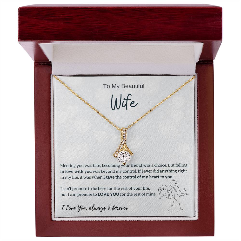 To My Beautiful Wife - I Was Right When I Gave The Control Of My Heart To You! (Limited Time Offer) - Alluring Beauty Necklace