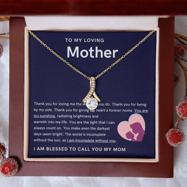 To My Loving Mother - You are my sunshine, radiating brightness into my life (Limited Time Offer) - Alluring Beauty Necklace