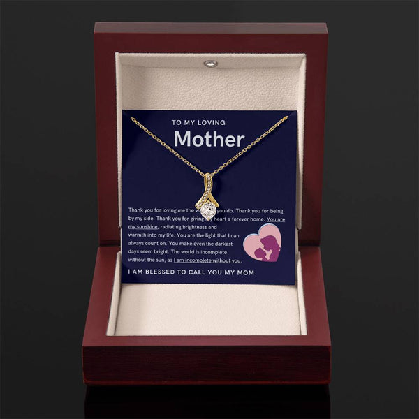 To My Loving Mother - You are my sunshine, radiating brightness into my life (Limited Time Offer) - Alluring Beauty Necklace