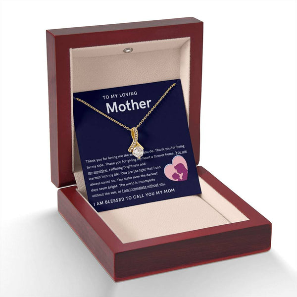 To My Loving Mother - You are my sunshine, radiating brightness into my life (Limited Time Offer) - Alluring Beauty Necklace