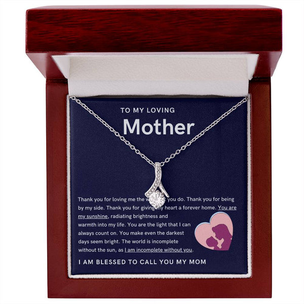 To My Loving Mother - You are my sunshine, radiating brightness into my life (Limited Time Offer) - Alluring Beauty Necklace