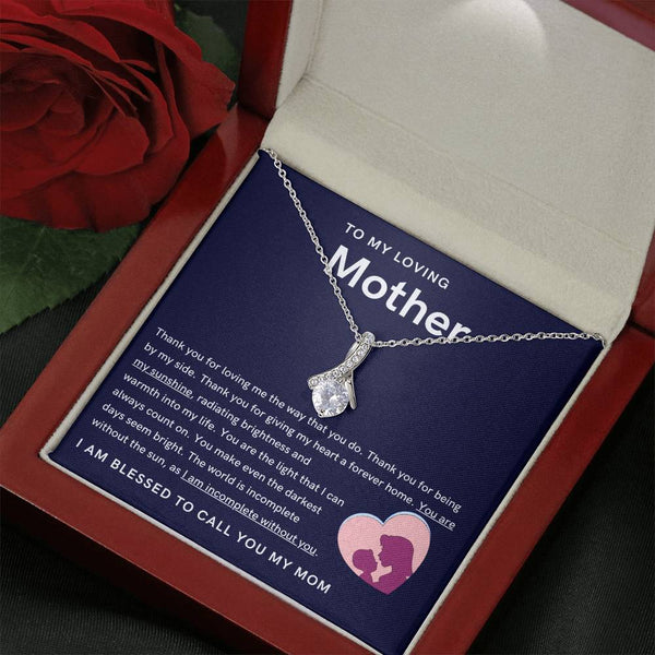 To My Loving Mother - You are my sunshine, radiating brightness into my life (Limited Time Offer) - Alluring Beauty Necklace