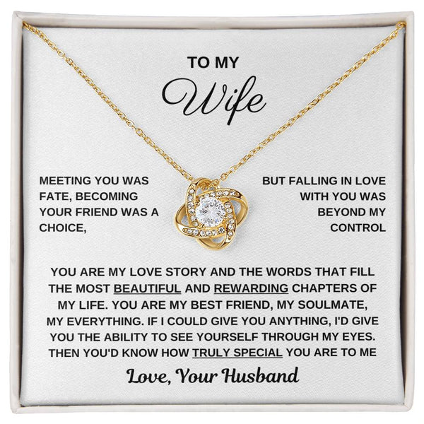 To My Wife, You Are Truly Special To Me - Love Knot Necklace