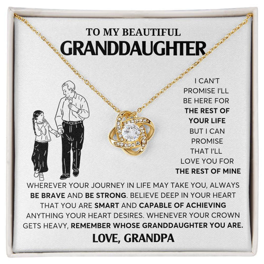 To My Granddaughter Necklace, Granddaughter Jewelry Gift,  Granddaughter Necklace,  Gift For Her, Gifts From Grandpa,  Love Knot