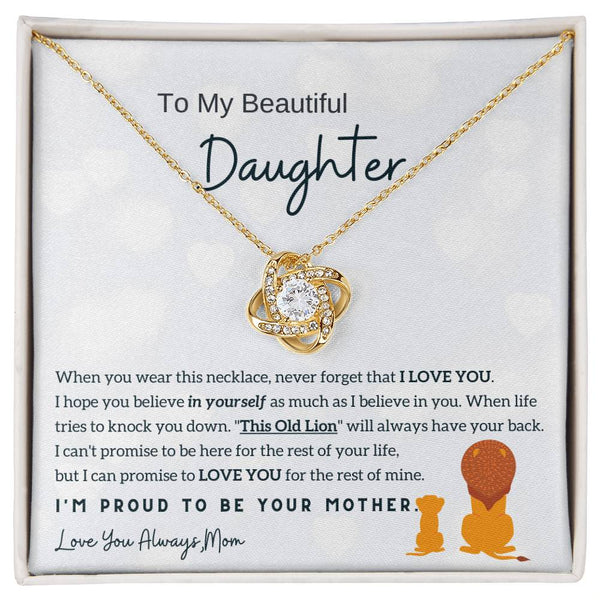 Mother Daughter Gift, Daughter necklace, Top Gift for Girls , Idea daughter gift, Love Knot Neckace
