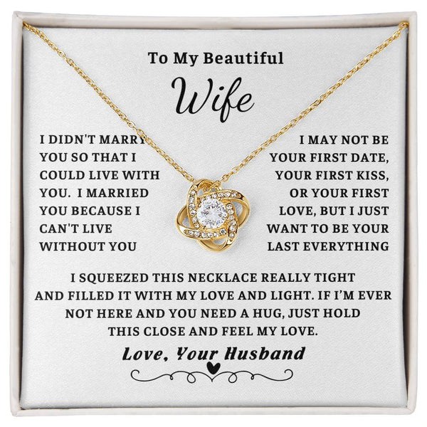 To My Wife , Forever love necklace , Gift For Wife, Wife Birthday Gift, Anniversary, Wife Necklace, Love Knot