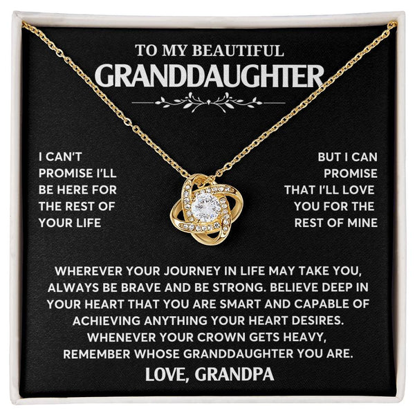 Gift From Grandpa To Granddaughter, Granddaughter Jewelry Gift, Granddaughter Necklace,  Gift For Her, Love Knot