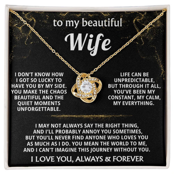 To My Wife, You are my constant, my calm, my everything.