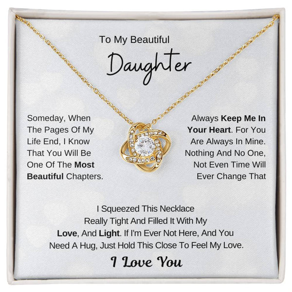 To My Daughter From Mom ,To My Daughter From Dad , Daughter Necklace Gift , Love Knot , Top Gift For Daughter