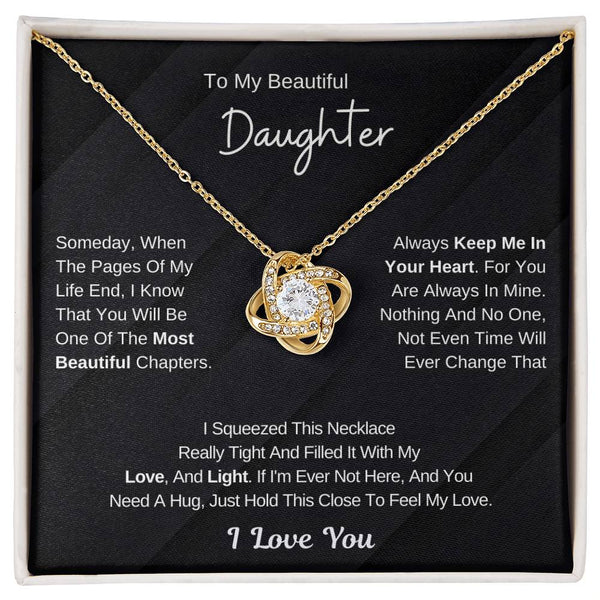 To My Daughter From Dad ,To My Daughter From Mom , Daughter Necklace Gift, Love Knot ,Top Gift For Daughter , Love Knot Necklace