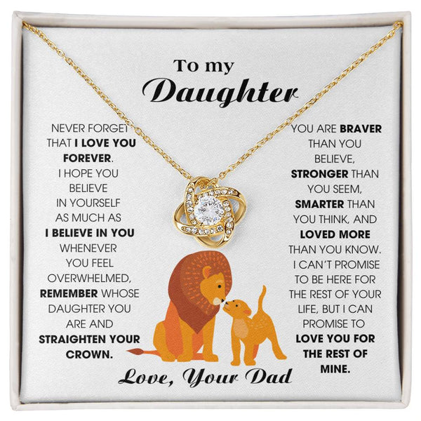 [ Few left only ] To My Daughter, Never Forget That I Love You Forever (Love knot)