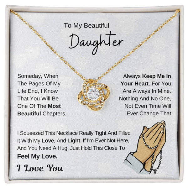Daughter Necklace Gift , To My Daughter From Dad ,To My Daughter From Mom, Love Knot ,Top Gift For Daughter