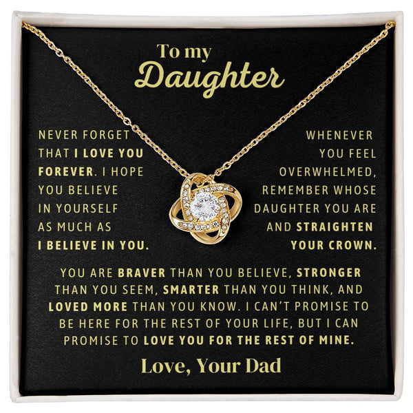 Gift From Dad, To My Daughter Necklace, Love Knot Necklace, Daughter Jewelry