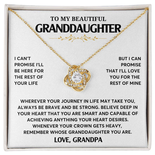 Granddaughter Gift Unusual Gift, Gifts For Granddaughter, To My Granddaughter Necklace, Girls Necklace, Love Knot