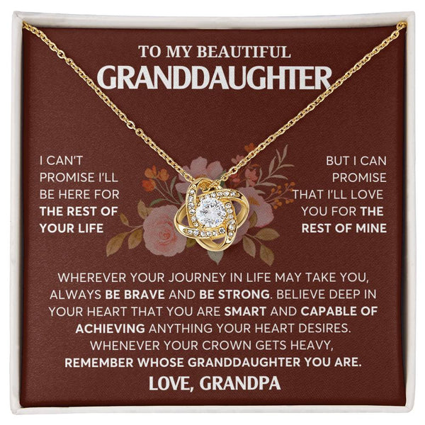 To My Granddaughter Necklace, Granddaughter Jewelry Gift,  Granddaughter Necklace,  Gift For Her, Best Gift For Girls,  Love Knot