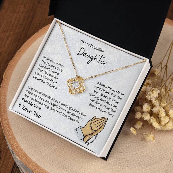 Daughter Necklace Gift , To My Daughter From Dad ,To My Daughter From Mom, Love Knot ,Top Gift For Daughter