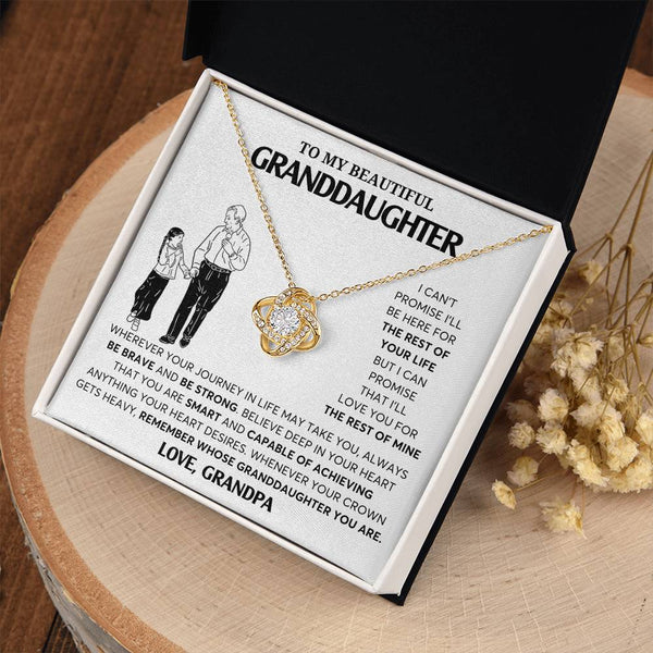 To My Granddaughter Necklace, Granddaughter Jewelry Gift,  Granddaughter Necklace,  Gift For Her, Gifts From Grandpa,  Love Knot