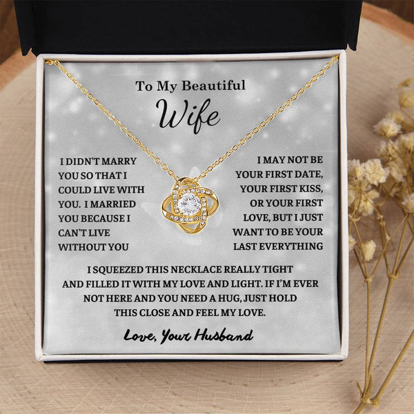 To My Wife , Love Knot necklace , Gift For Soulmate , Gift For Wife, Wife Birthday Gift, Anniversary Gift For Wife, Wife Necklace