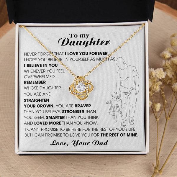 [Only a few left] To My Daughter, Never Forget That I Love You Forever (Love knot)