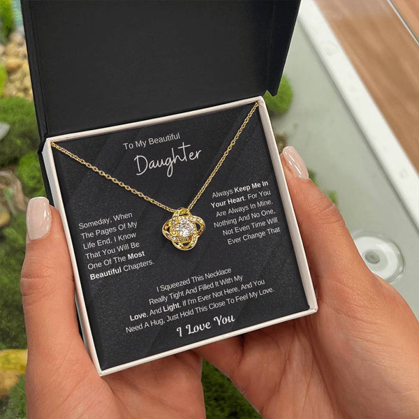 To My Daughter From Dad ,To My Daughter From Mom , Daughter Necklace Gift, Love Knot ,Top Gift For Daughter , Love Knot Necklace