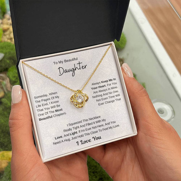 To My Daughter From Mom ,To My Daughter From Dad , Daughter Necklace Gift , Love Knot , Top Gift For Daughter
